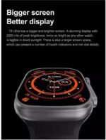 ⁦ساعة ذكية T800 الترا أنيقة للرجال والنساء من ادهوماكس، بشاشة 1.99 بوصة تعمل باللمس سلسلة 8 عالية الدقة HD مع متتبع اللياقة البدنية وشحن لاسلكي وإجراء مكالمات متوافقة مع أنظمة IOS وأندرويد، أسود⁩ - الصورة ⁦3⁩